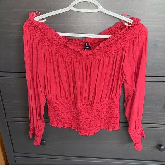 Express Tops - #42 Express off the shoulder top
Burgundy/red
Size medium 
Perfect condition